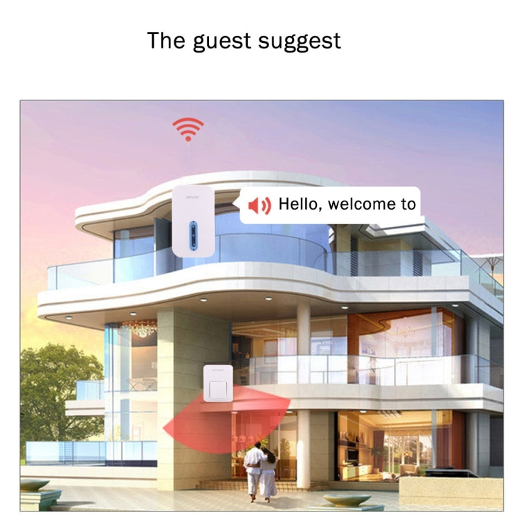 AITENG V017G Life Waterproof Battery-Free Wireless Doorbell, 1 Receiver + 1 x Transmitter, Receiver Distance: 130m, US Plug, V017G AITENG V017G Life Waterproof Battery-Free Wireless Doorbell, 1 Receiver + 1 x Transmitter, Receiver Distance: 130m, US Plug, V017G